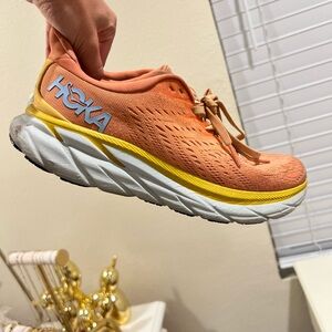 Hoka Tangerine and Lemon Athletic Shoes